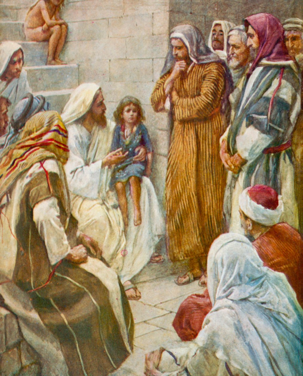 Das Kind in der Mitte, Lukas 9, 47 von Harold Copping