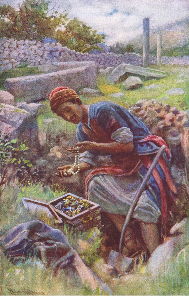 Der verborgene Schatz, Illustration aus Harold Copping Pictures: The Crown Series, ca. 1920er Jahre von Harold Copping