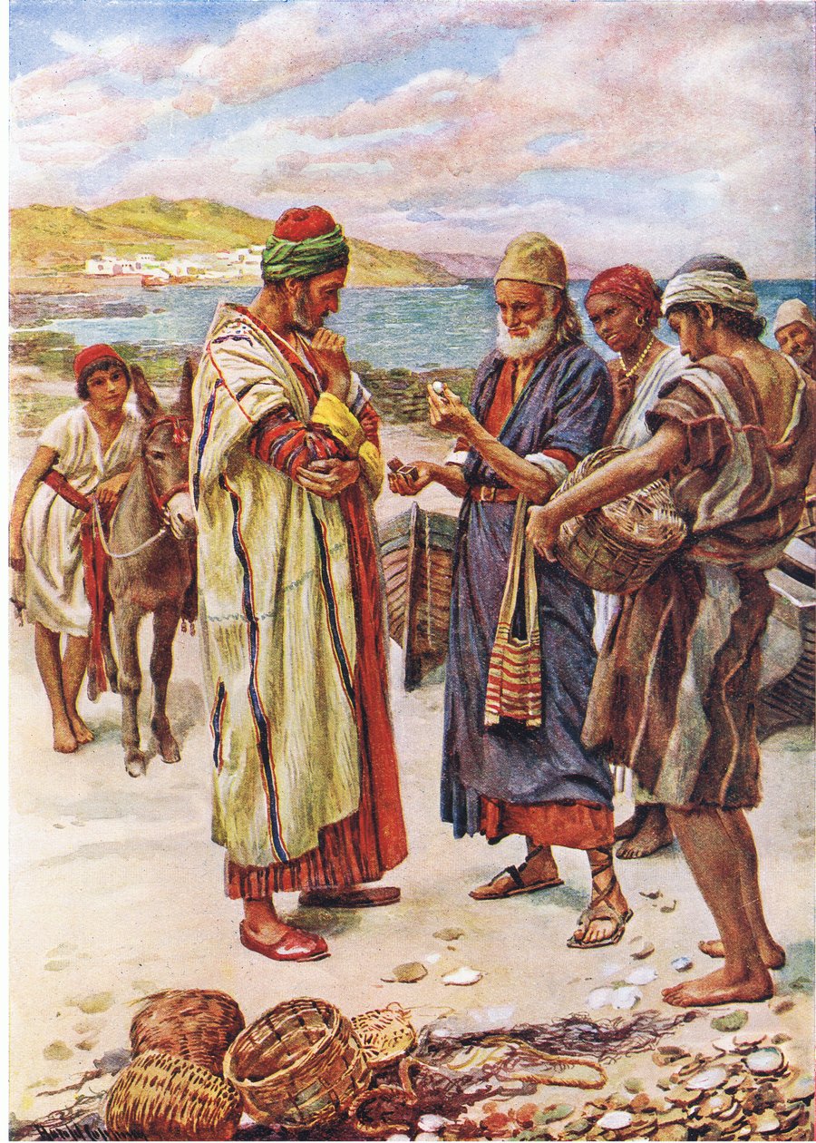 Die kostbare Perle, Illustration aus Harold Copping Pictures: The Crown Series, ca. 1920er Jahre von Harold Copping