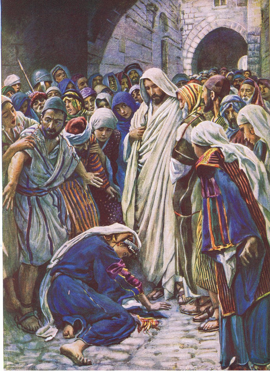 Die Frau, die den Saum des Gewandes berührte, Illustration aus 