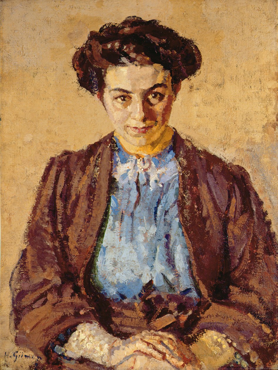 Das blaue Bluse, Porträt von Elene Zompolides (1880-1958) von Harold Gilman