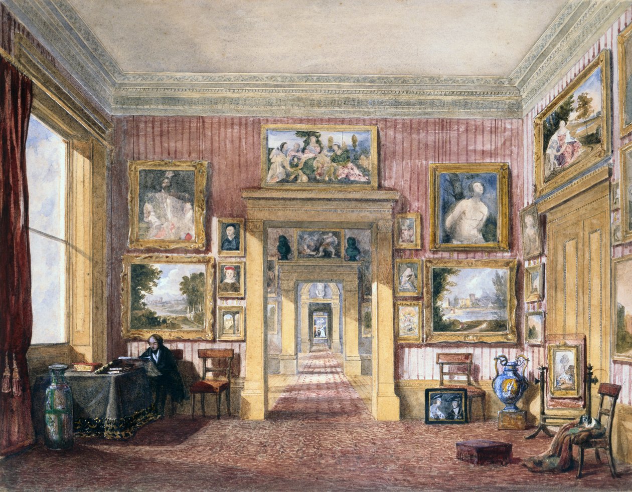 Das Esszimmer im Thirlestaine House, Cheltenham, ca. 1843 von Harriet Rushout (attr. to) Bowles