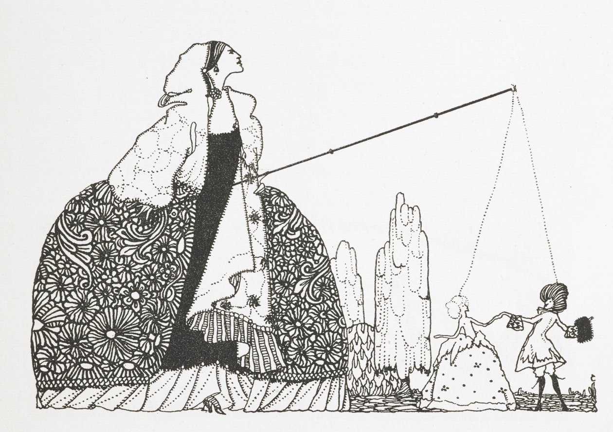 Eine Frau als Puppenspielerin von Harry Clarke