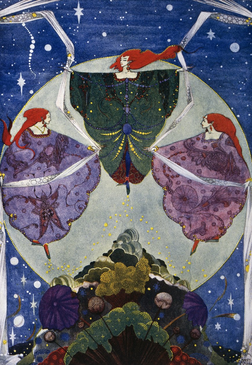 Elfenhügel, Märchen von Hans Christian Andersen (1805-1875), Illustration von Harry Clarke (1890-1931) von Harry Clarke