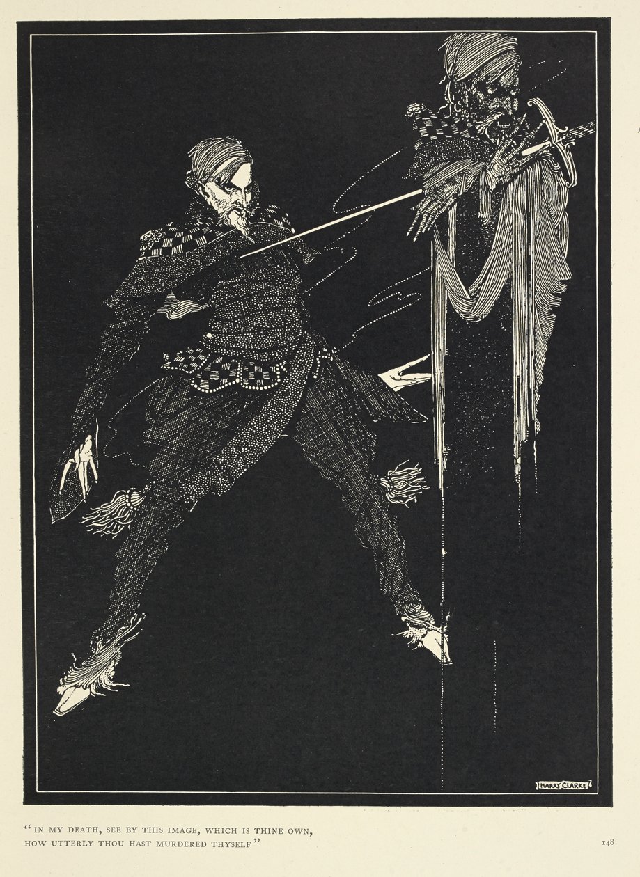 „In meinem Tod, siehe durch dieses Bild, das dein eigenes ist, wie völlig du dich selbst ermordet hast“. Das Doppel des Erzählers in „William Wilson“, The Gift (1839) von Harry Clarke