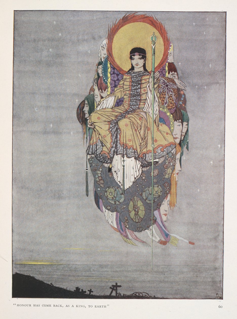 Die Toten. "Die Ehre ist zurückgekehrt, wie ein König, zur Erde" von Harry Clarke