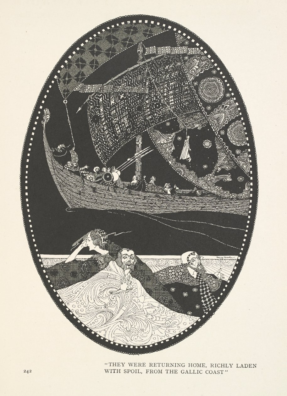 Die Tochter des Marschkönigs. Sie kehrten reich beladen mit Beute von der gallischen Küste zurück. von Harry Clarke