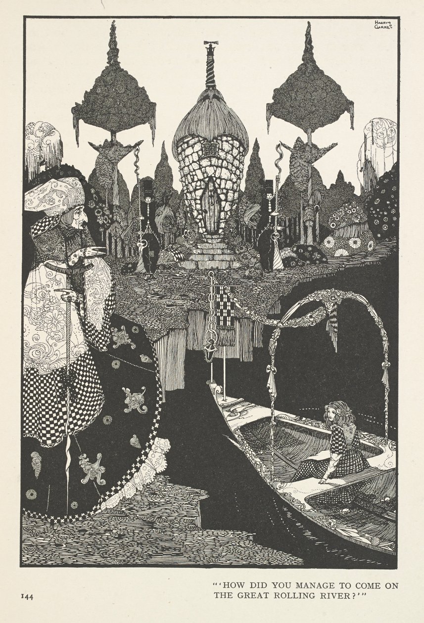 Die Schneekönigin. Wie hast du es geschafft, auf den großen rollenden Fluss zu kommen? von Harry Clarke