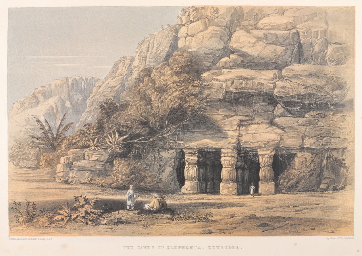 Die Höhlen von Elephanta, Außenansicht von Harry Francis Darell