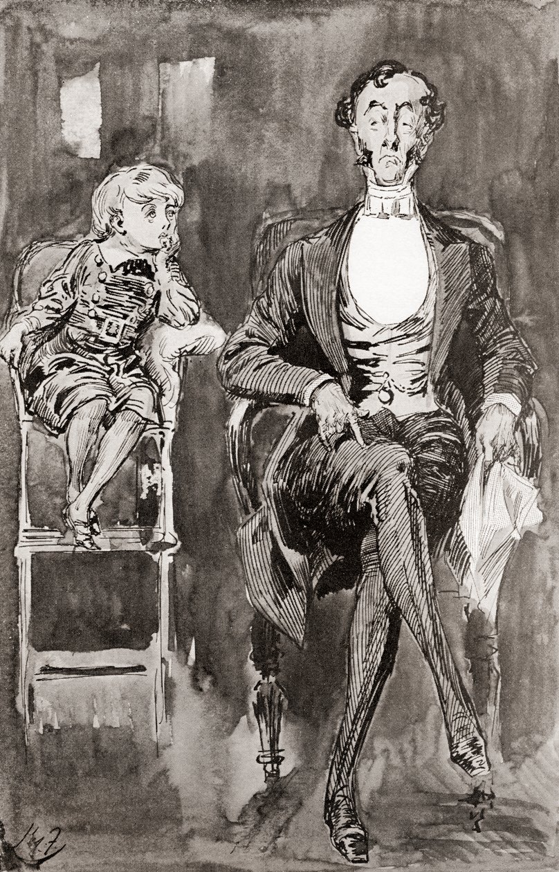 Illustration von Harry Furniss für den Roman Dombey und Sohn von Charles Dickens, aus der Testimonial Edition, veröffentlicht 1910 von Harry Furniss