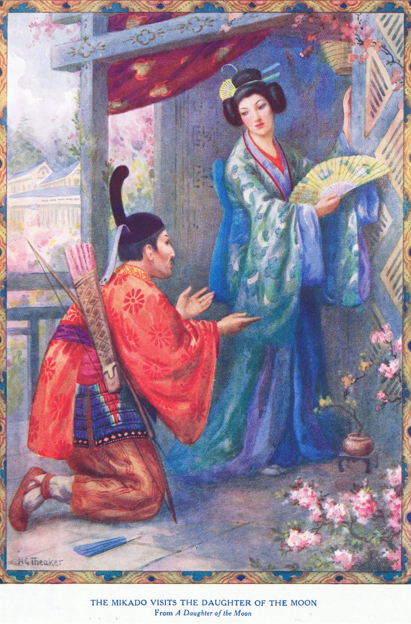 Der Mikado besucht die Tochter des Mondes (aus der Tochter des Mondes) von Harry George Theaker