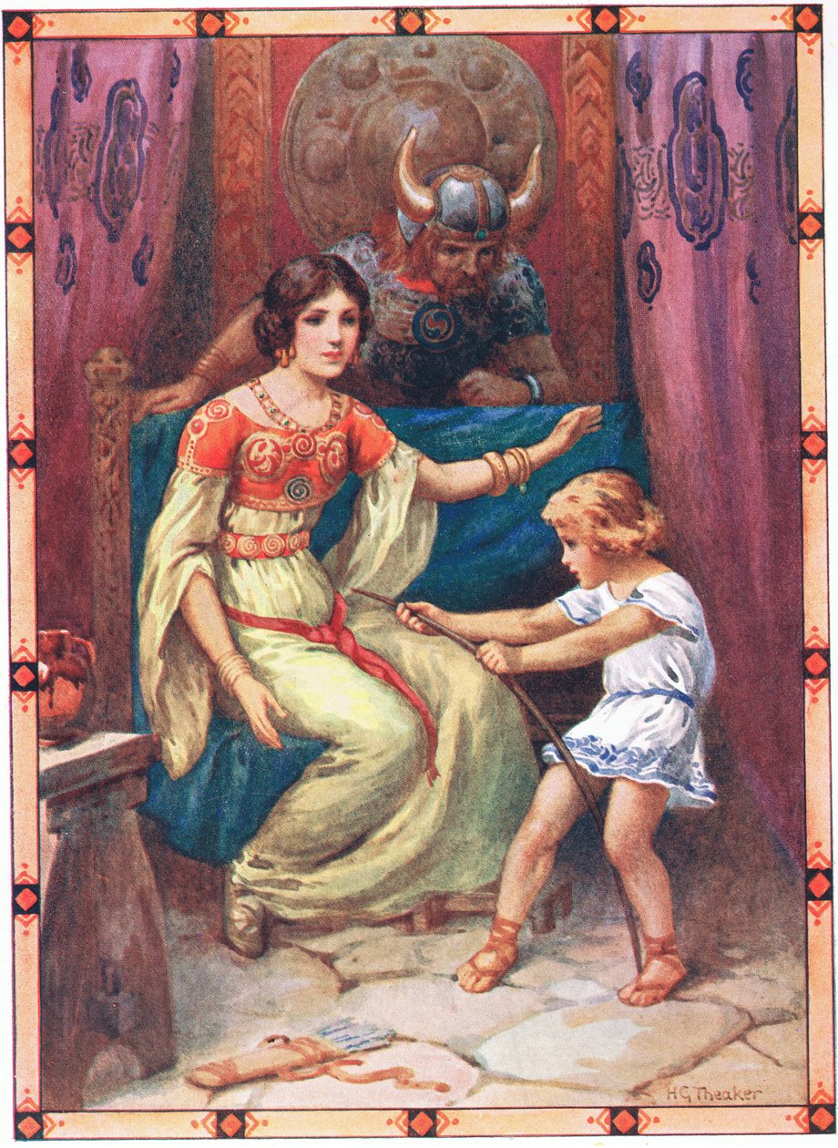 Das Kind zeigte Anzeichen großer Stärke (aus dem Tyrannen der Inseln) von Harry George Theaker