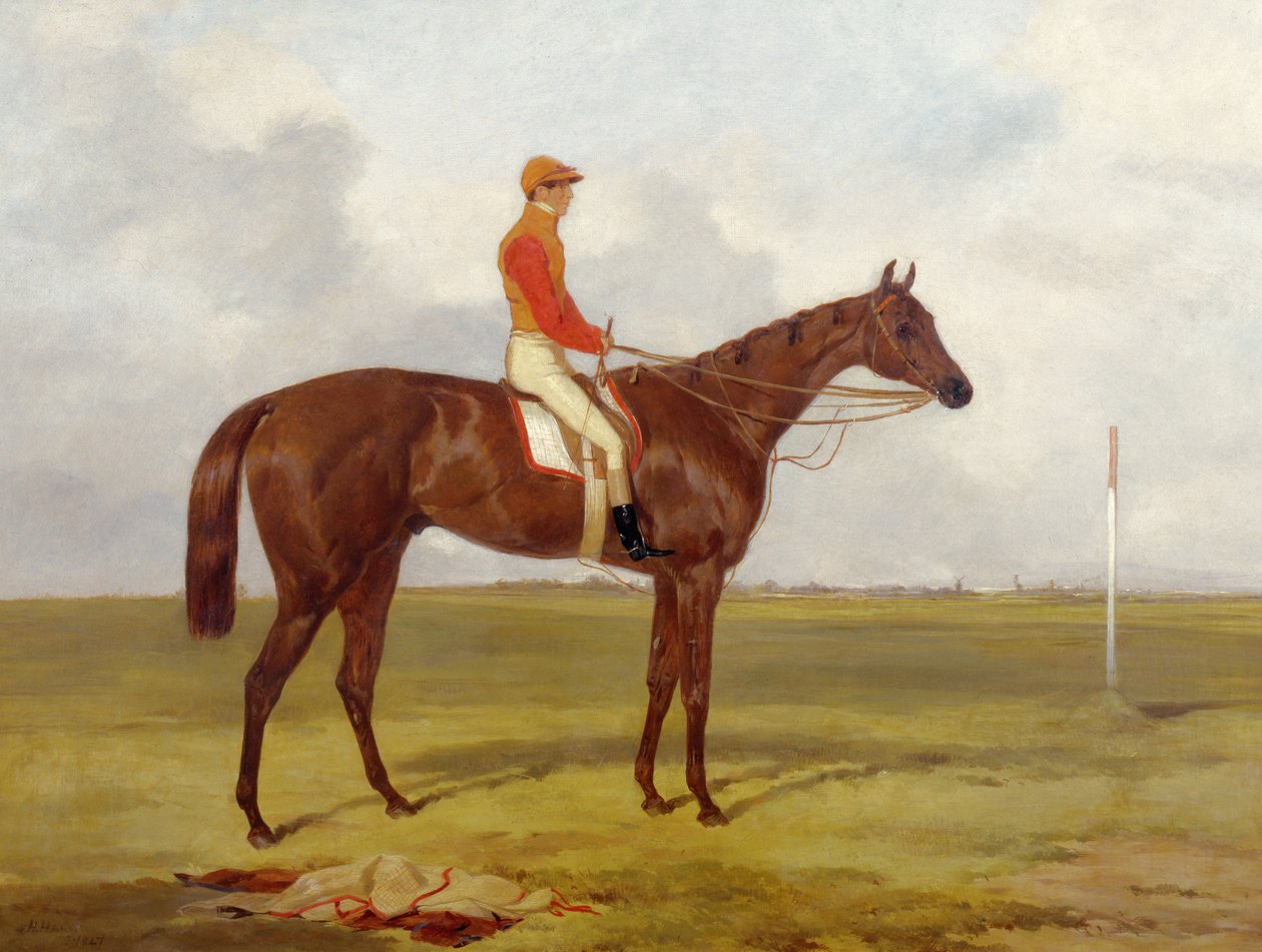 Ein Porträt von The Cossack, Gewinner des Derbys 1847 mit S. Templeman, 1847 von Harry Hall