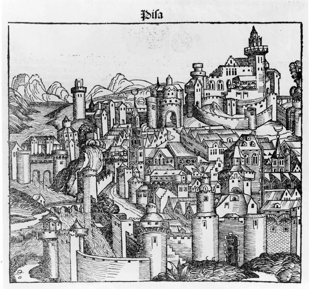 Pisa nach „Liber Chronicarum“ von Hartmann Schedel. Nürnberg 1493 von Hartmann Schedel