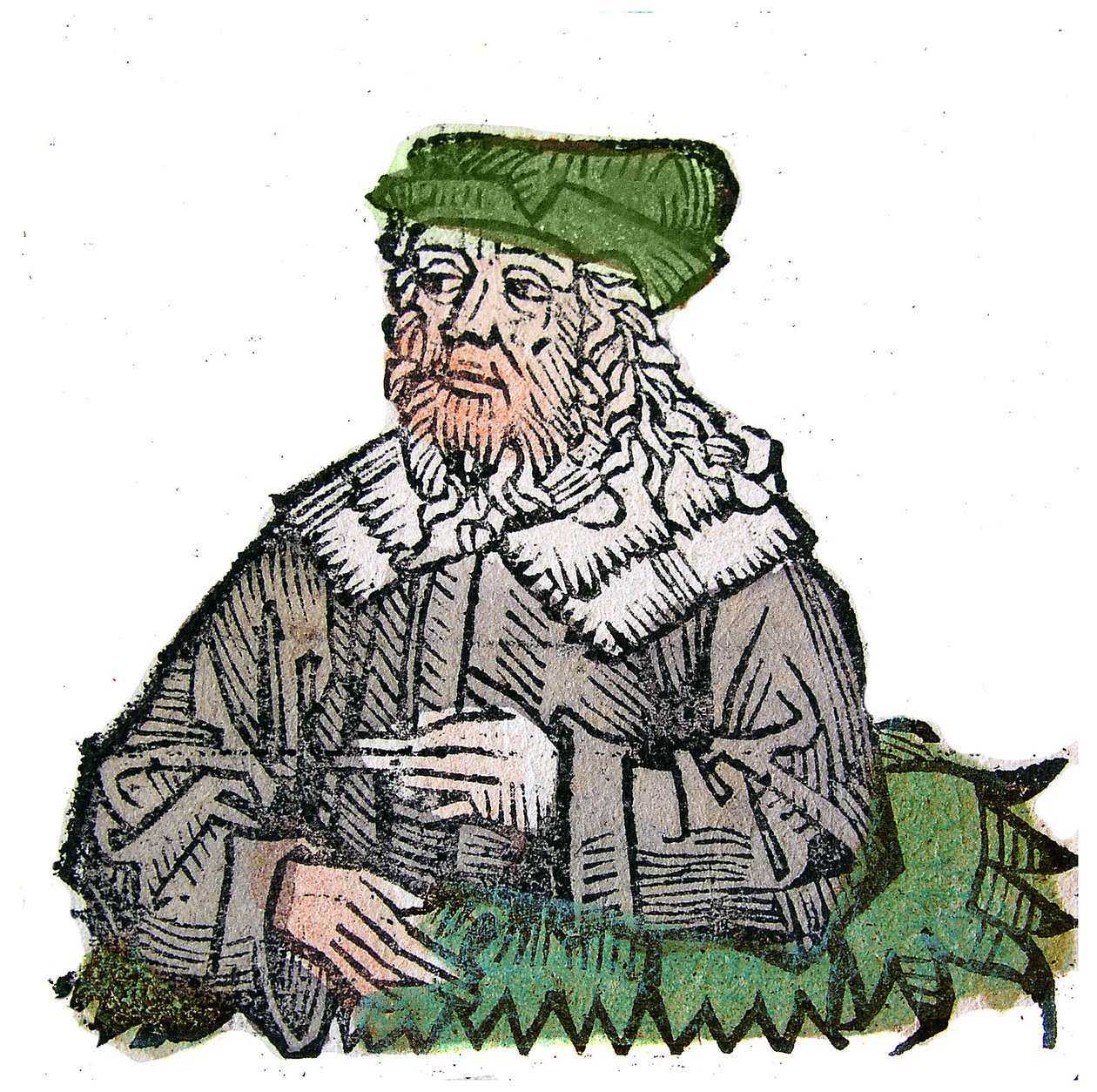 Porträt von Plotin, griechischer Philosoph. Xylographie aus „Chronicles of Nuremberg“ von Hartmann Schedel. von Hartmann Schedel