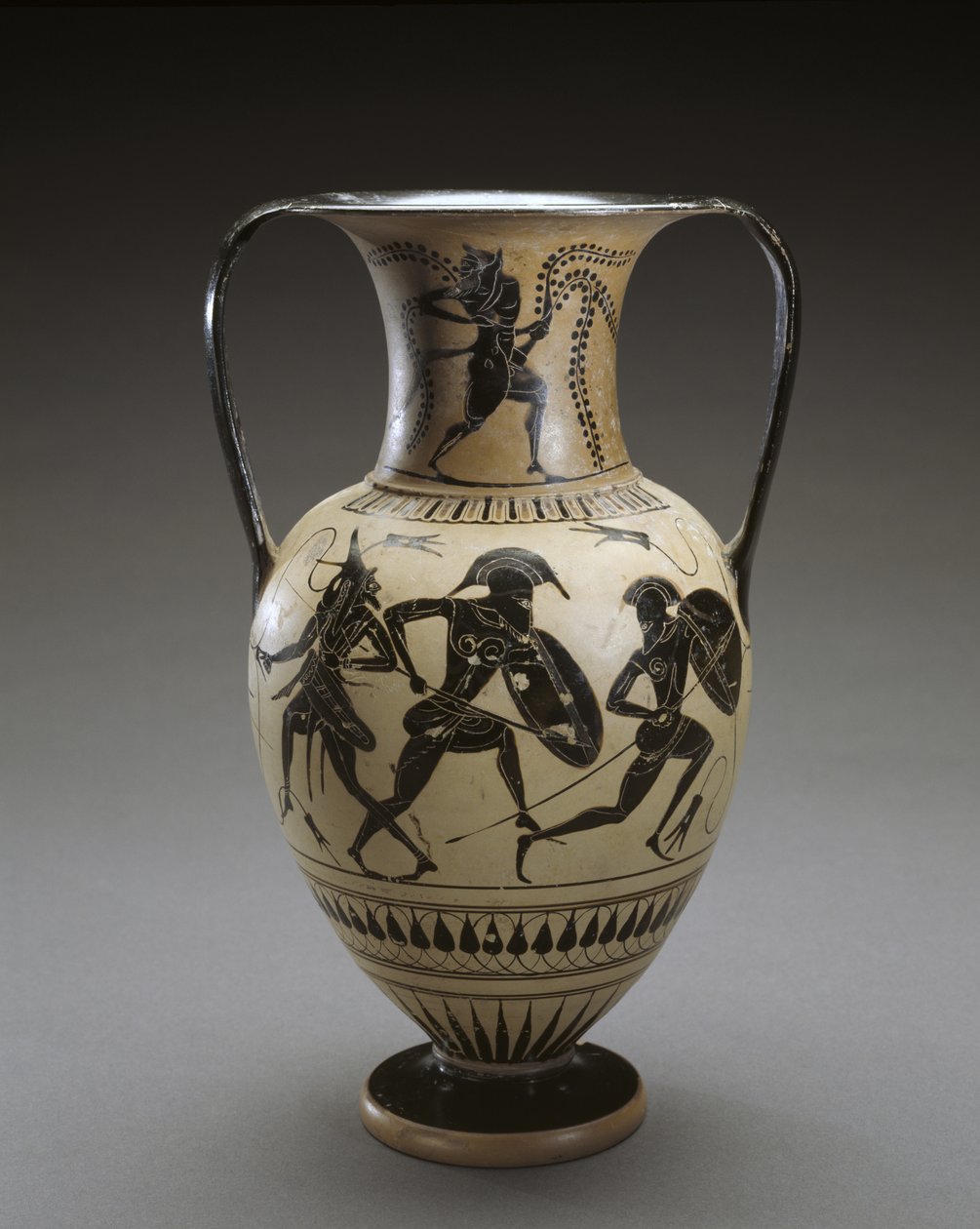 Schwarzfigurige Amphora mit Szene aus der Ilias, 540-520 v. Chr. von Hattatt Painter (attr. to)