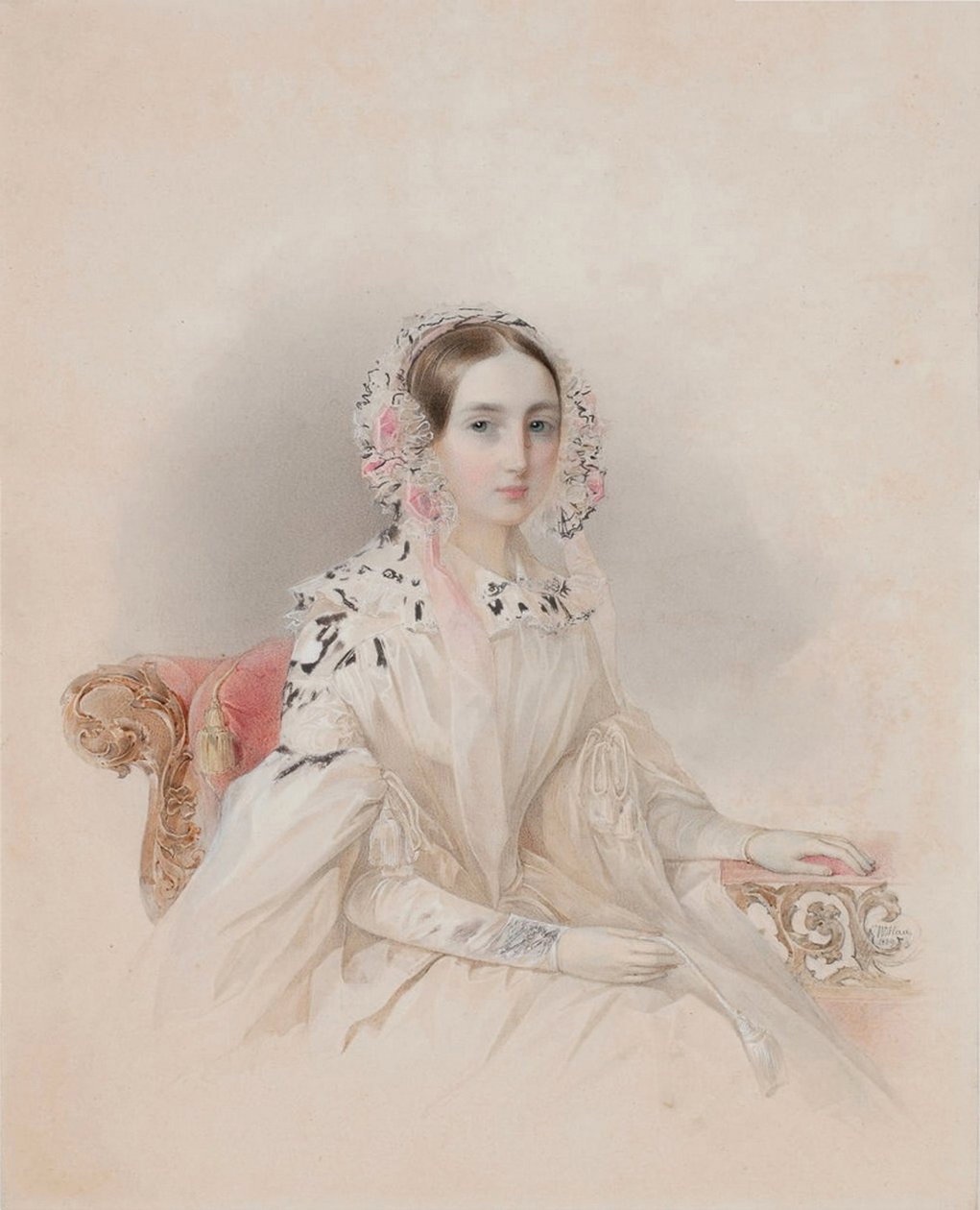 Porträt der Prinzessin Therese von Nassau-Weilburg 1815-1871, 1838 von Hau
