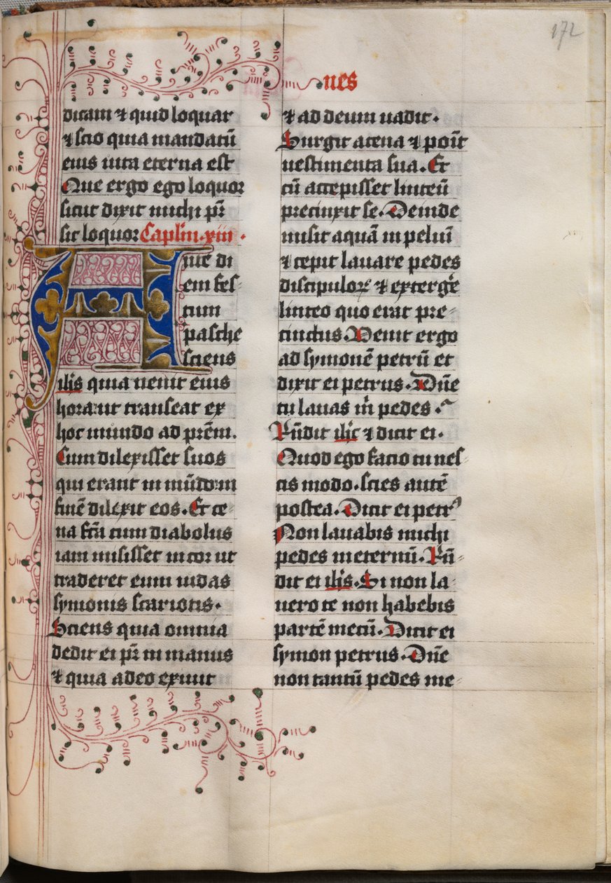 Evangelienbuch mit Evangelistenporträts: Verzierte Initiale, um 1480 von Hausbuch Master