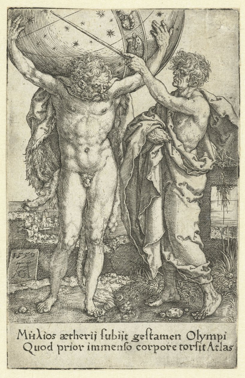 Herkules und Atlas von Heinrich Aldegrever