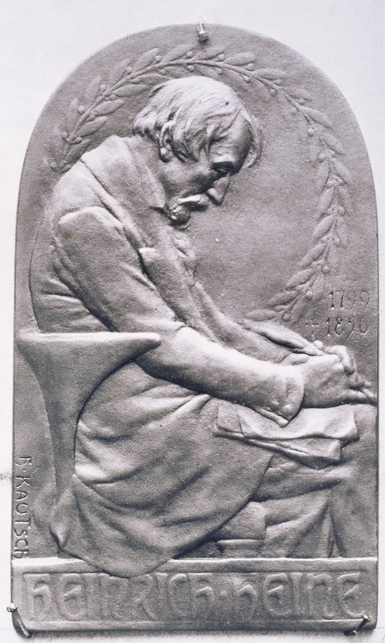 Porträtmedaillon von Heinrich Heine (1797-1856) von Heinrich Kautsch