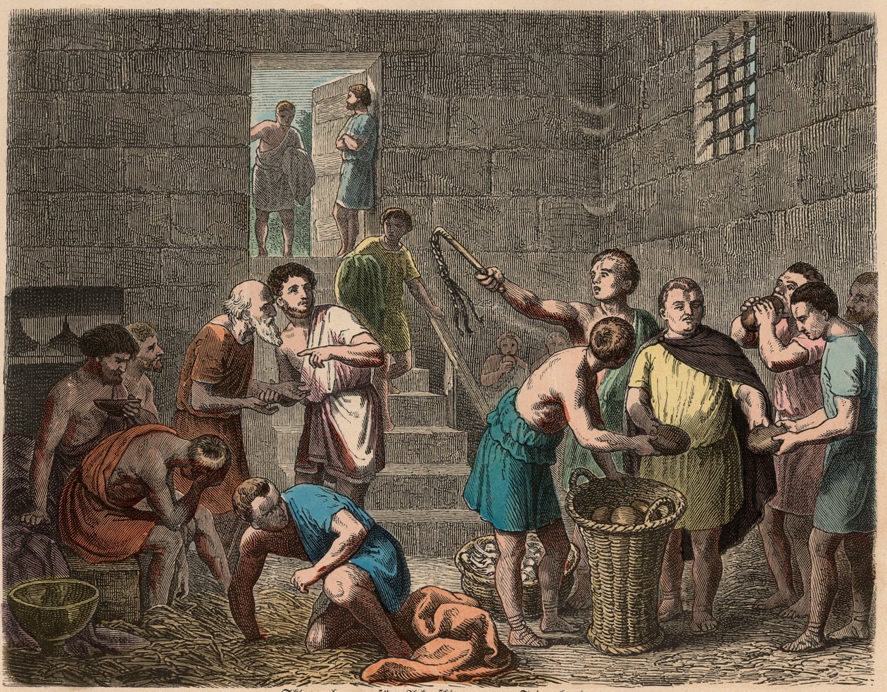 Antikes Rom: Verteilung von Nahrung an Sklaven am Abend, 1866 von Heinrich Leutemann