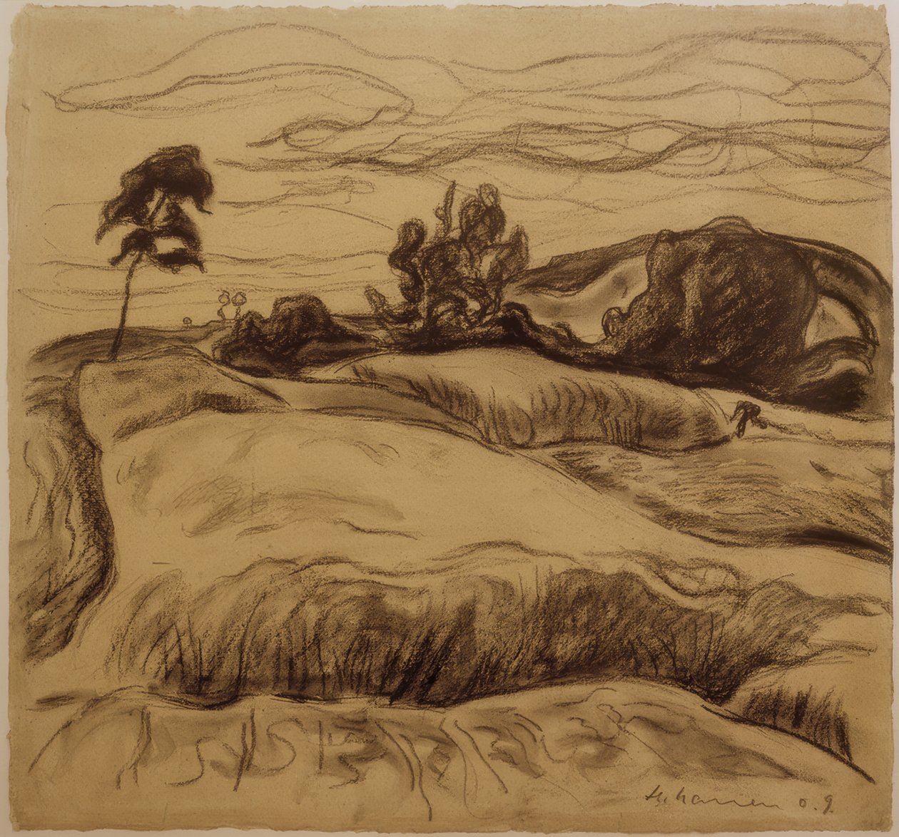 Hügelige Landschaft von Heinrich Nauen