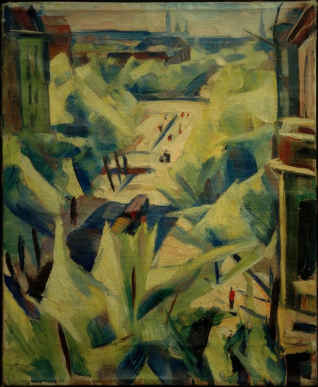 Blick aus dem Atelier auf den Mundsburger Damm und die Innenstadt von Heinrich Stegemann