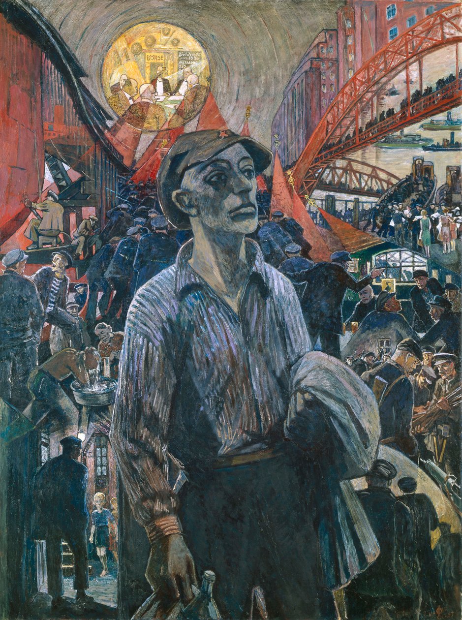 Arbeiter einer Hamburger Werft von Heinrich Vogeler