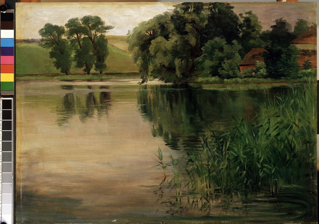 Am Teich. Gemälde von Heinrich Wilhelm Trübner (1851-1917) 19. Jahrhundert von Heinrich Wilhelm Trübner