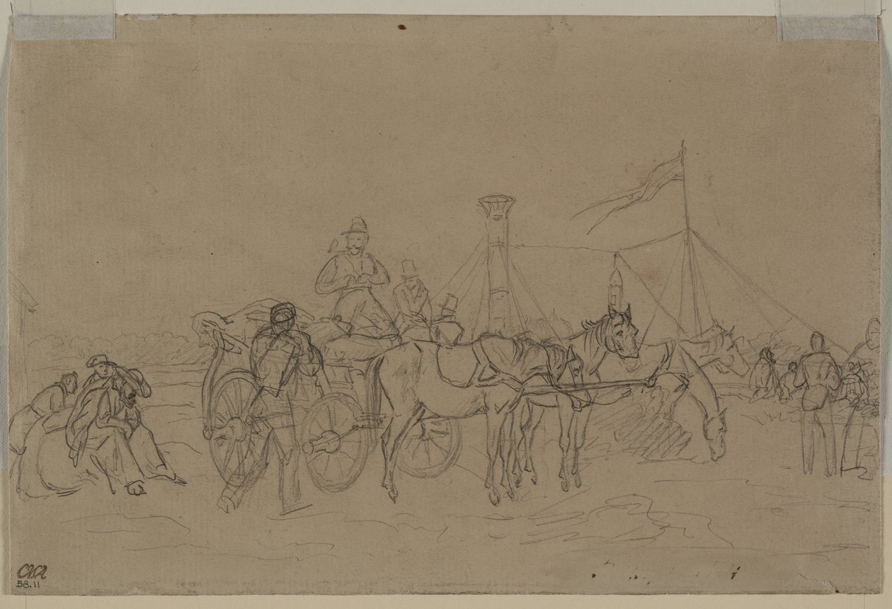 Passagiere für den Rhein-Dampfer verso, zweites oder drittes Viertel des 19. Jahrhunderts von Heinrich von Mayr
