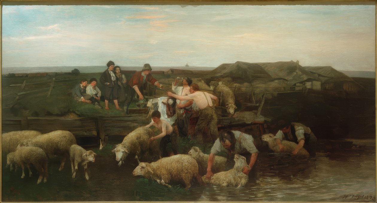 Schafwäsche von Heinrich von Zügel