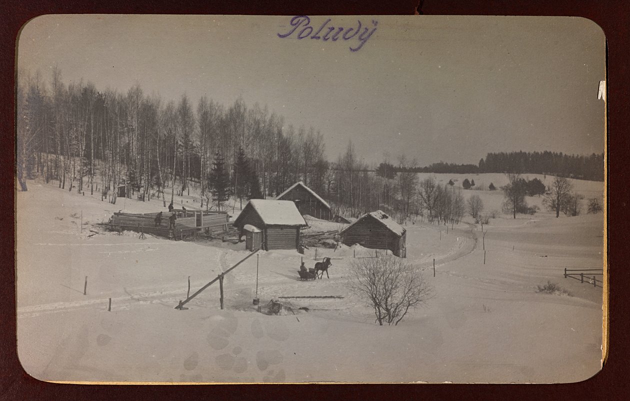 Erster Weltkrieg: die Ukraine in den Jahren 1914-1916 während der Invasion der deutschen Armee. Ansicht mit Schnee (s/w Foto) von Heldenfriedhof Dsessentniki (attr. to)