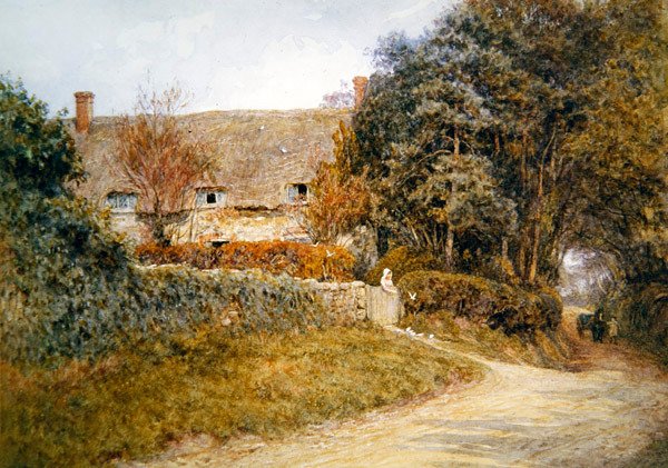 Tauben füttern von Helen Allingham