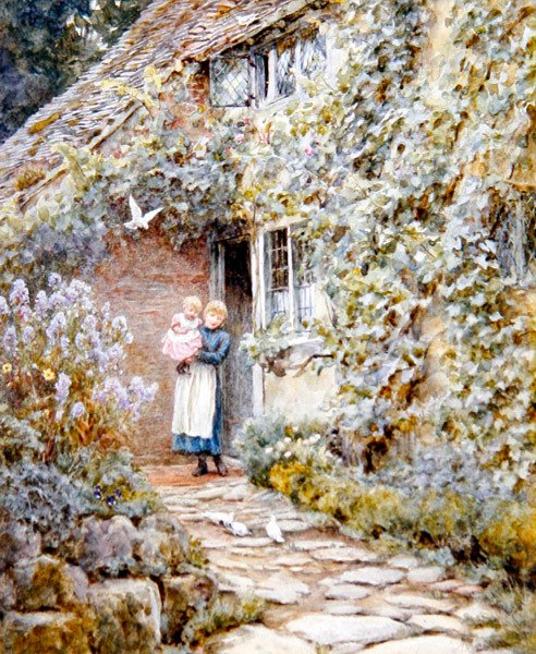 Weinreben-Hütte von Helen Allingham