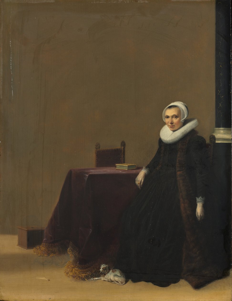 Porträt einer Frau mit einem Hund, ca. 1635 von Hendrick Gerritsz Pot