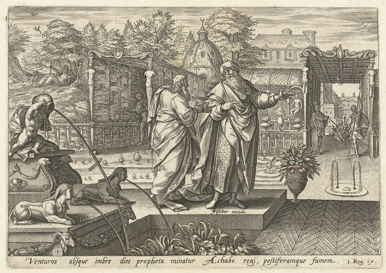 Elia prophezeit König Ahab eine Dürre von Hendrick Goltzius (rejected attribution)