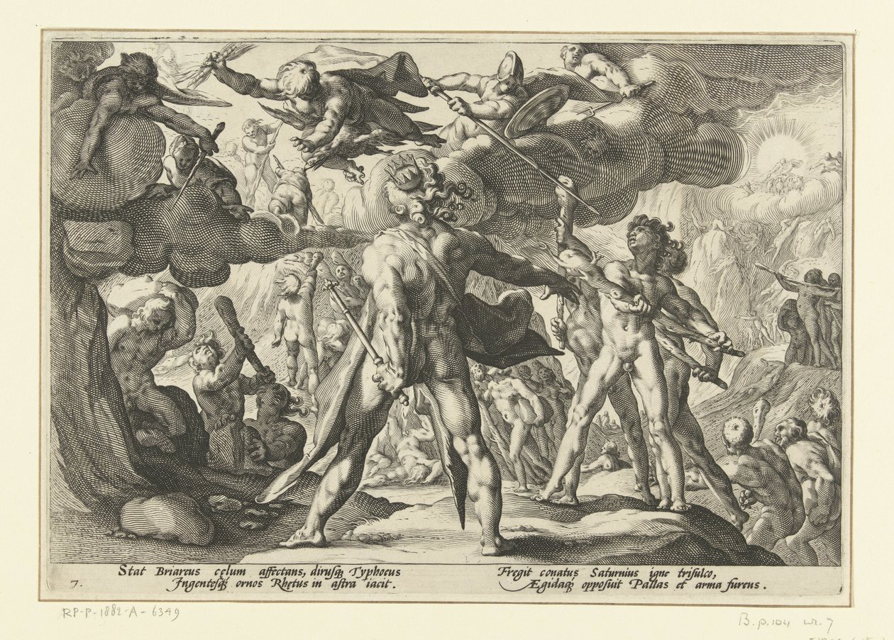 Angriff der Giganten auf die Götterwelt von Hendrick Goltzius (workshop of)