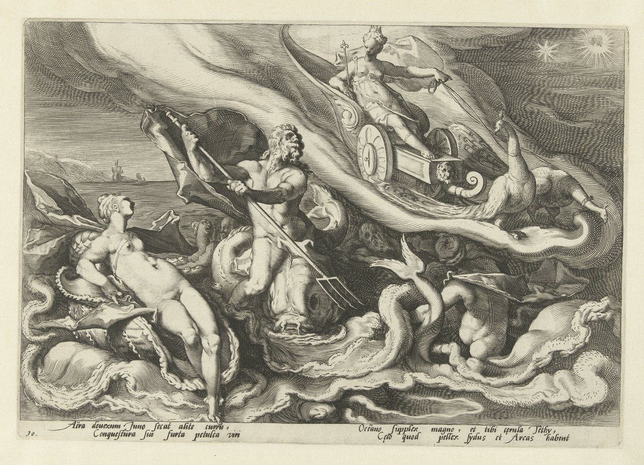 Juno beklagt sich bei Thetis und Oceanus von Hendrick Goltzius (workshop of)