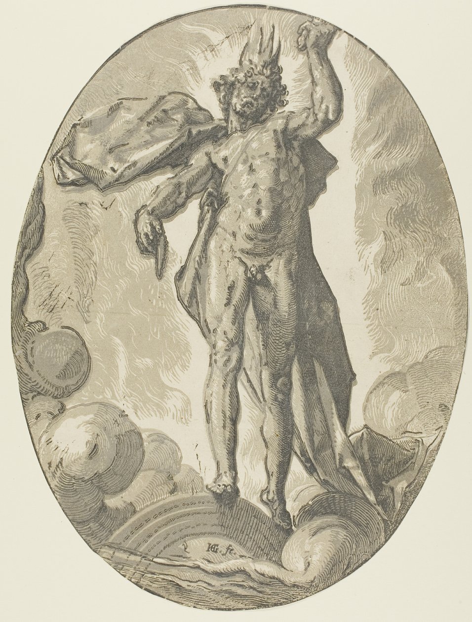 Äther, Tafel sechs aus Demogorgon und die Gottheiten von Hendrick Goltzius