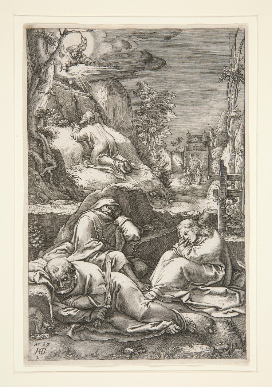 Christus am Ölberg / Die Agonie im Garten von Hendrick Goltzius