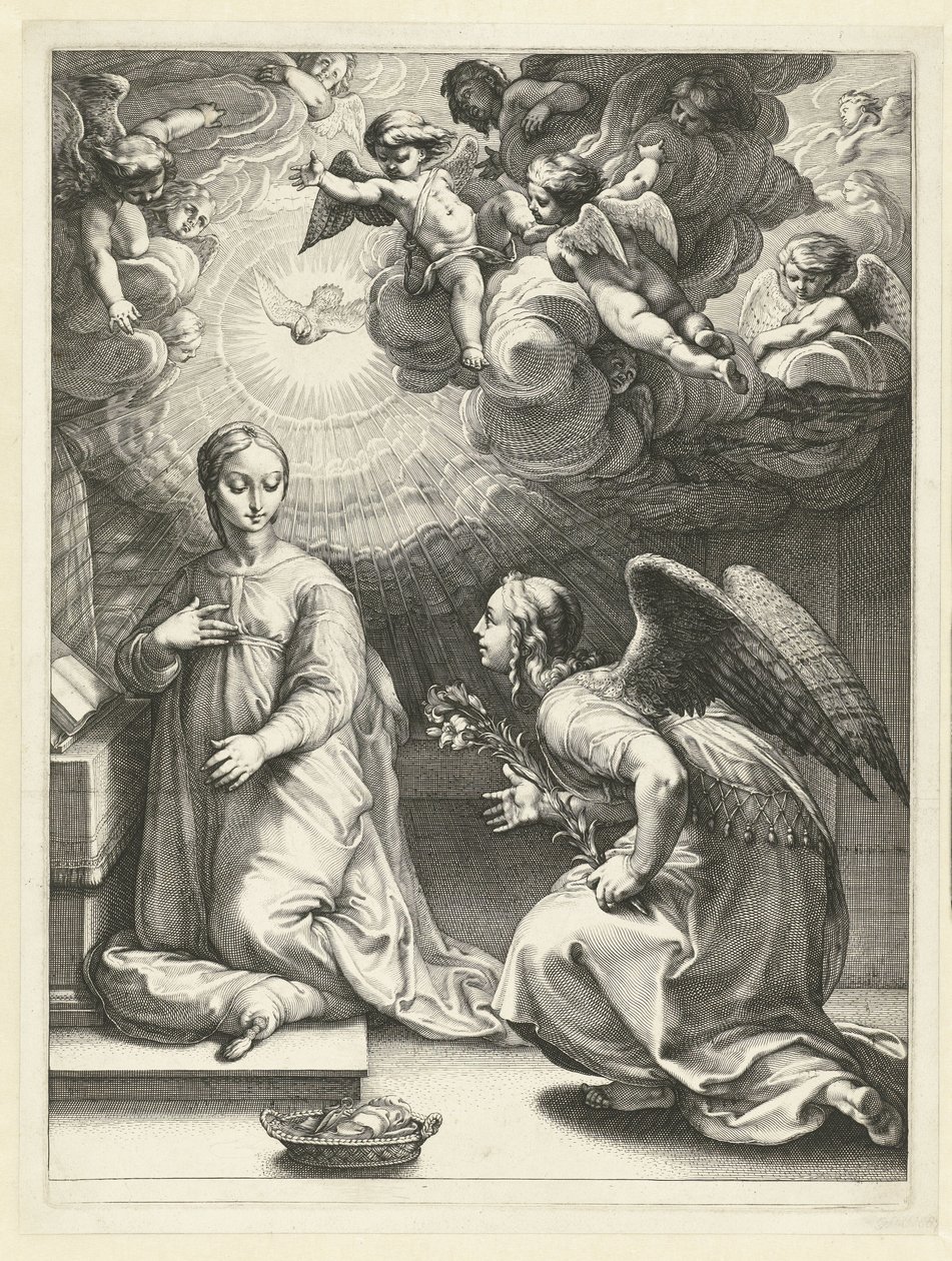 Die Verkündigung (Das frühe Leben von Maria, Meisterstücke) von Hendrick Goltzius