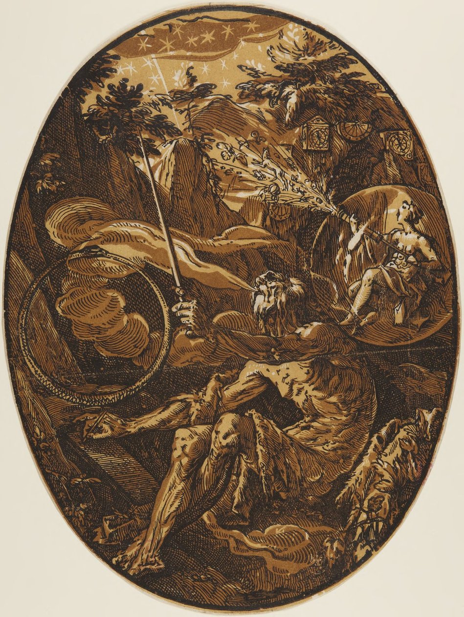 Demogorgon in der Höhle der Ewigkeit von Hendrick Goltzius