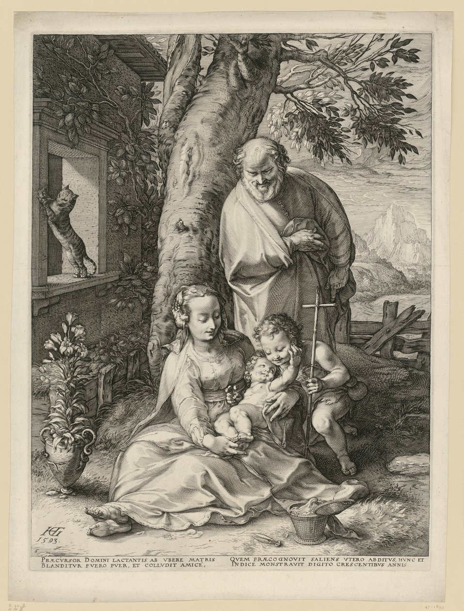 Die Heilige Familie mit dem Johannesknaben von Hendrick Goltzius
