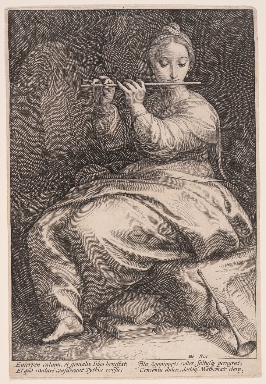 Euterpe, die Muse der Musik, aus Die Neun Musen von Hendrick Goltzius
