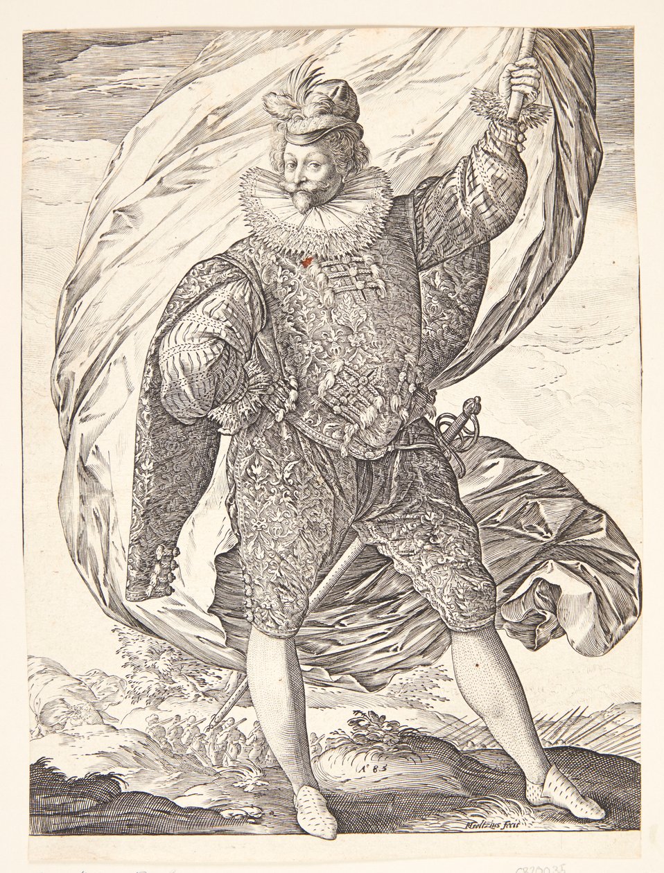 Der Fahnenträger, nach rechts gewandt von Hendrick Goltzius