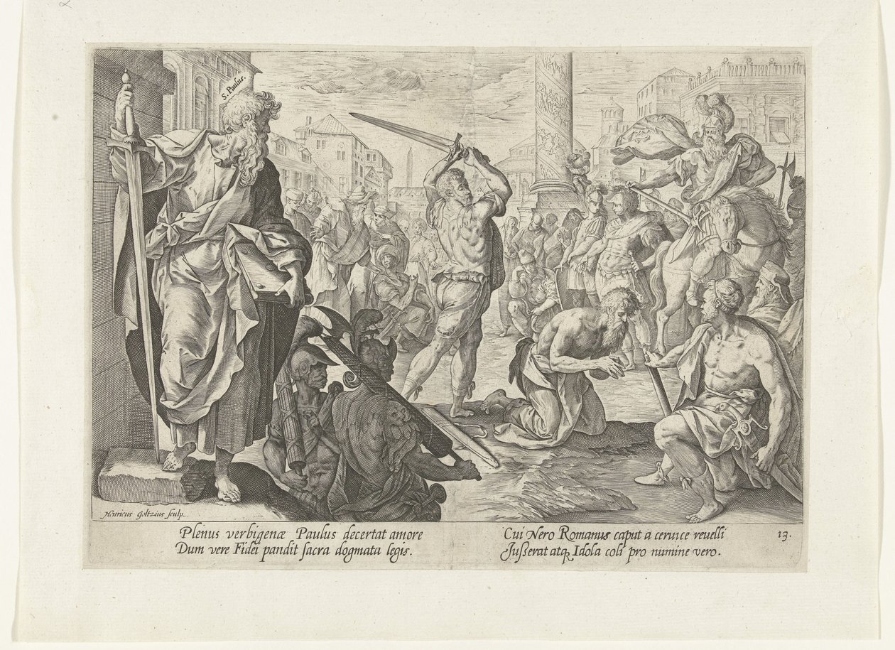 Das Martyrium des Paulus, Das Martyrium von (Christus und?) den Aposteln von Hendrick Goltzius