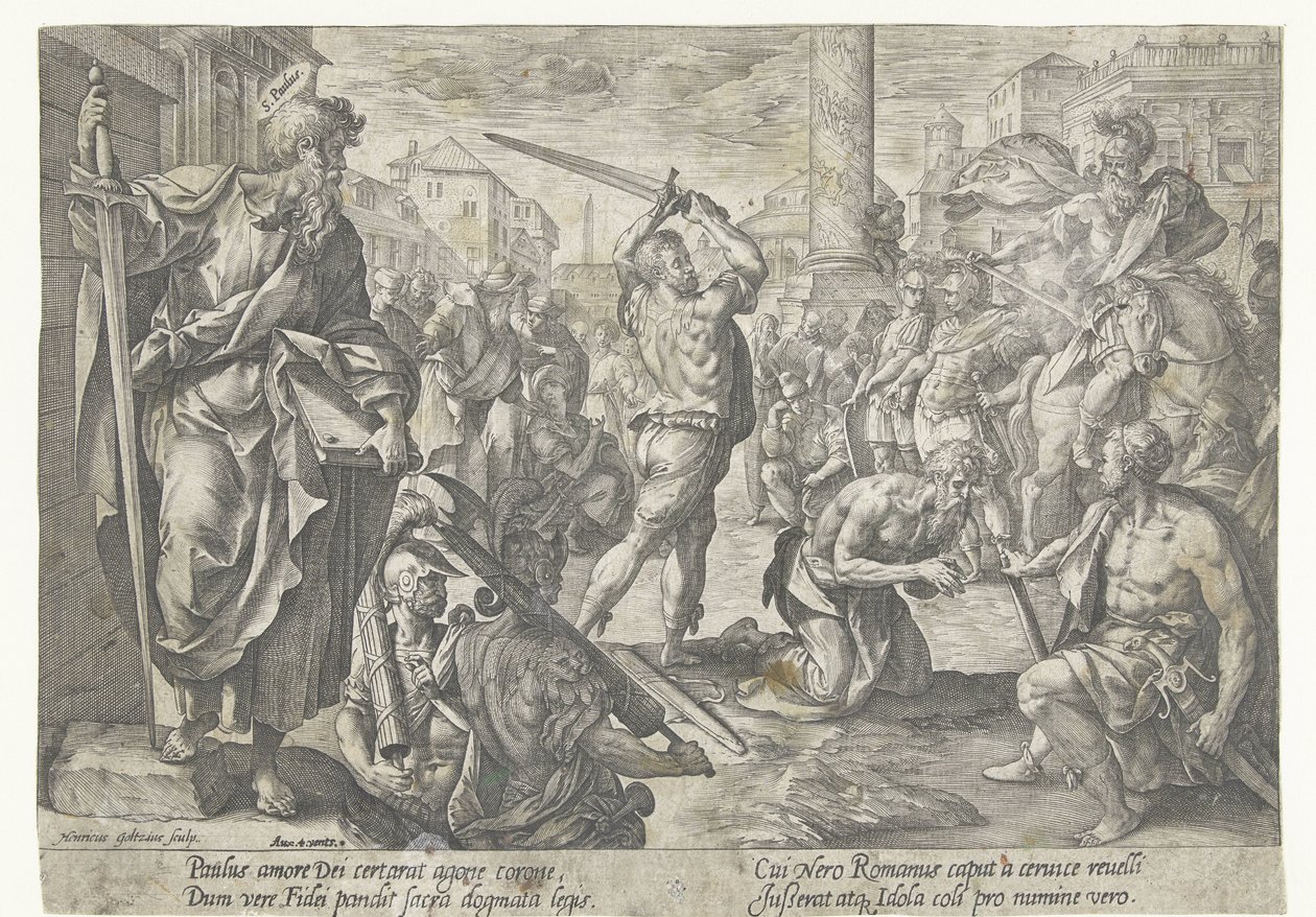 Das Martyrium des Paulus Das Martyrium Christi und der Apostel (Serientitel) von Hendrick Goltzius