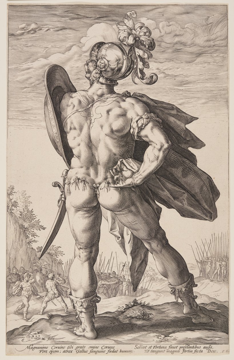 Marcus Valerius Corvus, aus Die römischen Helden von Hendrick Goltzius