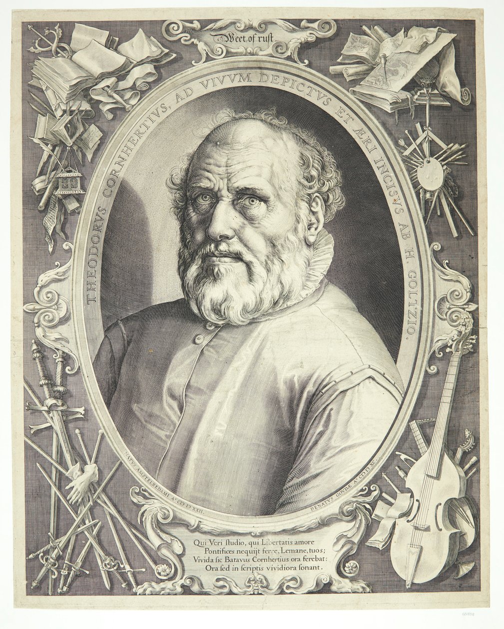 Porträt von Dirck Volkertsz Coornhert von Hendrick Goltzius