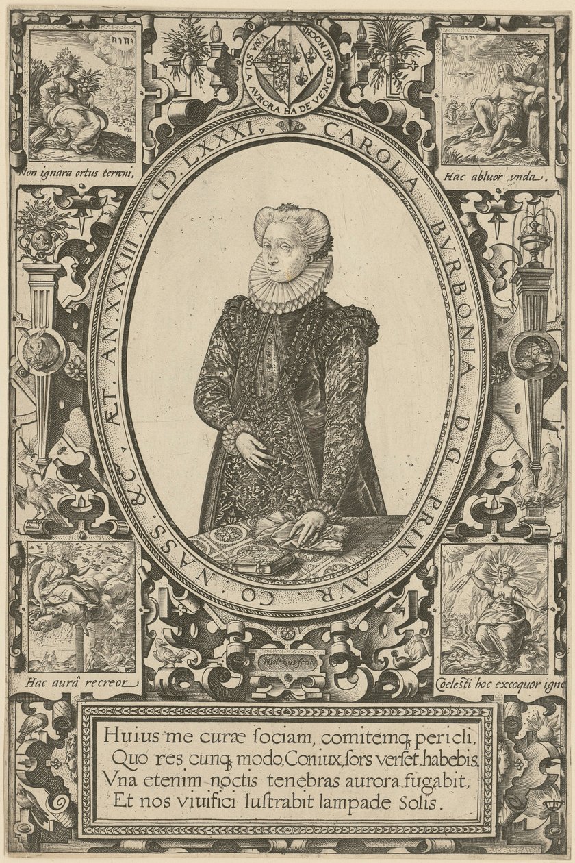 Porträt von Charlotte von Bourbon von Hendrick Goltzius